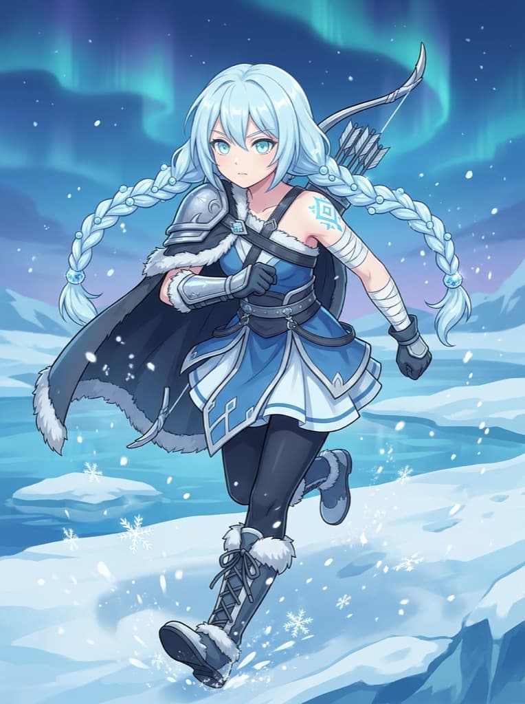 Same frost ranger OC running, full body