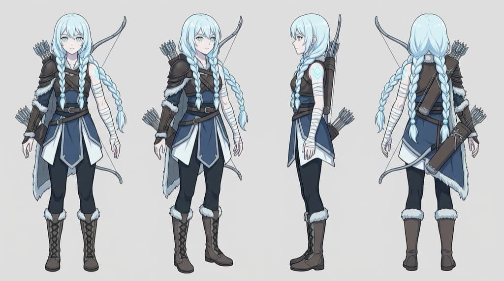 Front, three-quarter, side and back turnaround sheet of one original ranger OC