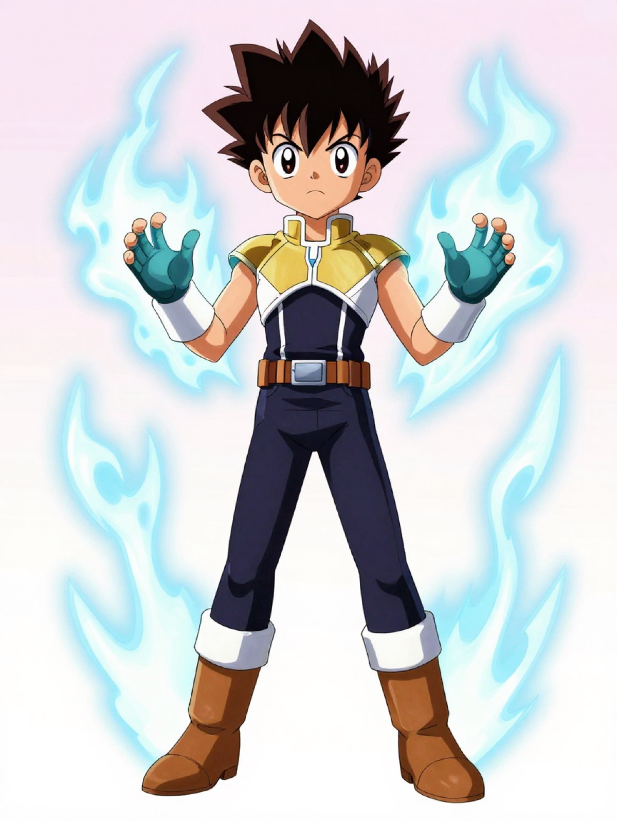 Original anime hero OC using an energy-based quirk, full body