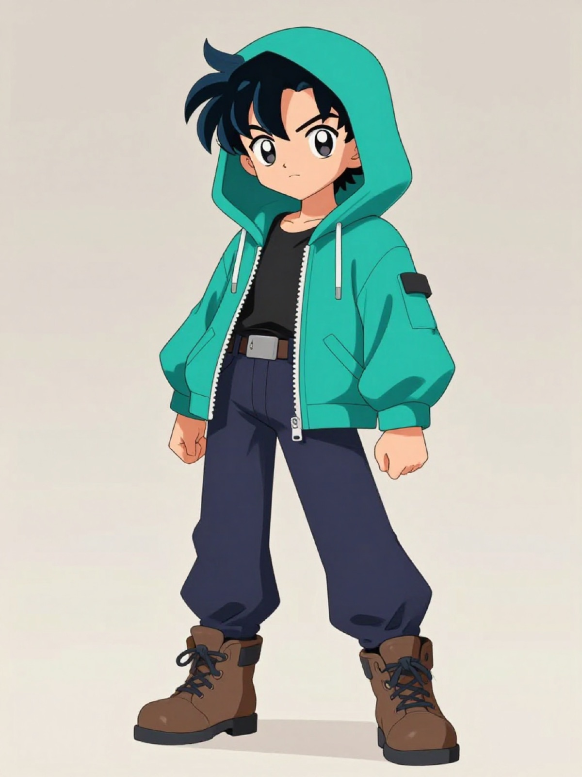 A custom full-body anime OC with a specific outfit and pose